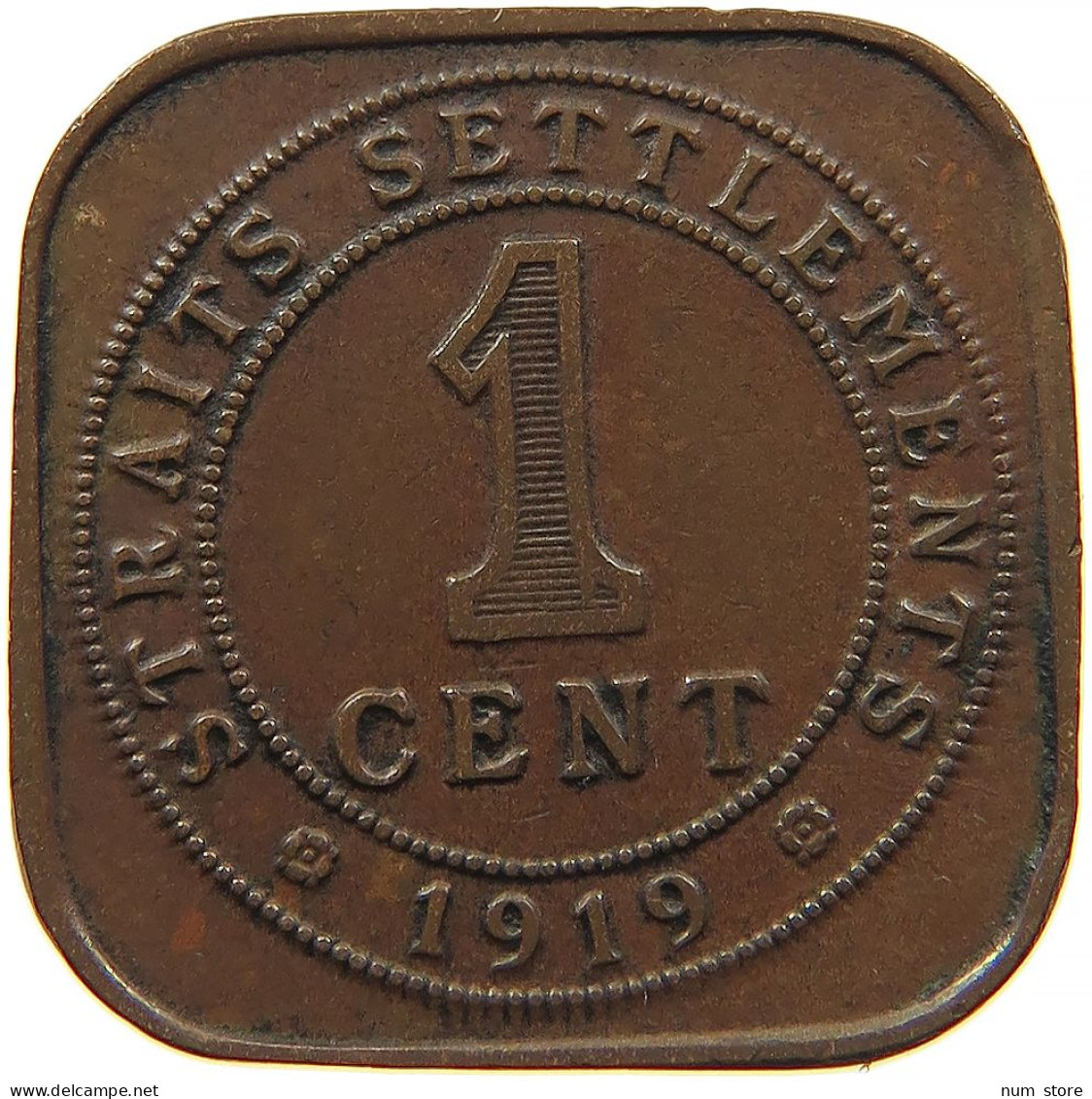 STRAITS SETTLEMENTS 1 CENT 1919 #s084 0383 - Kolonies