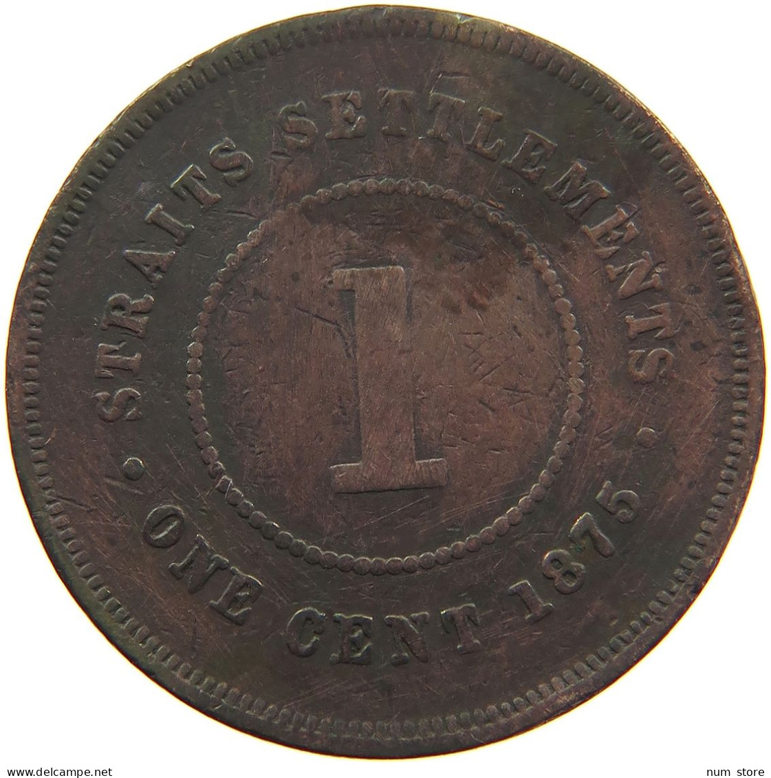 STRAITS SETTLEMENTS 1 CENT 1875 #s085 0167 - Kolonies