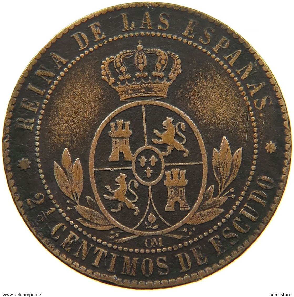 SPAIN 2 1/2 CENTIMOS 1867 #s086 0087 - Premières Frappes