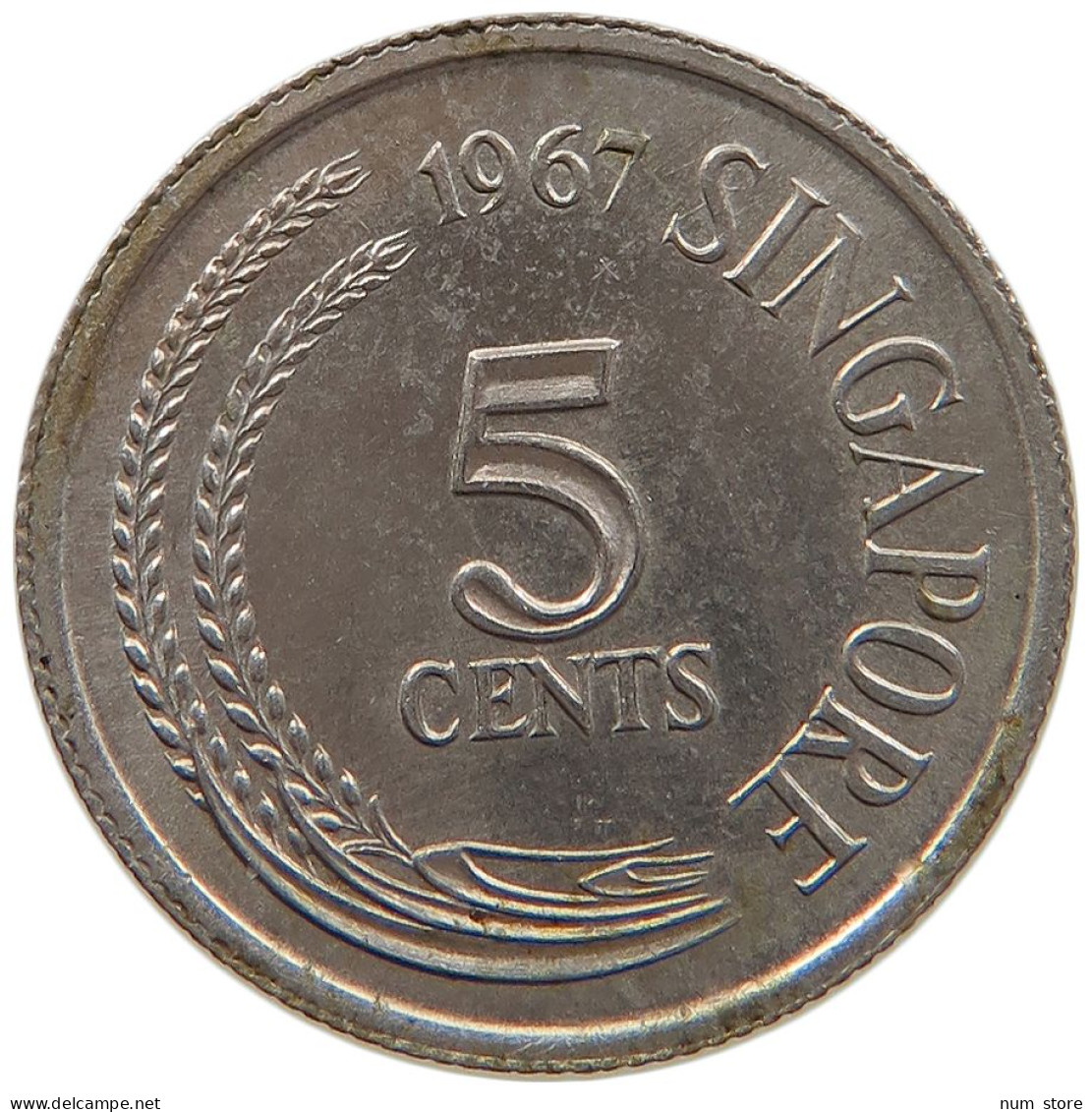 SINGAPORE 5 CENTS 1967 #s084 0567 - Singapur