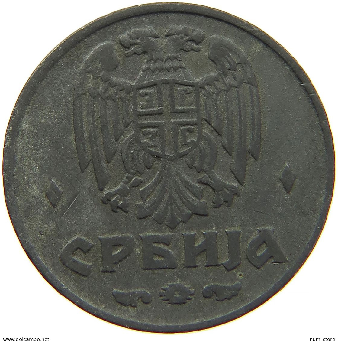 SERBIA 1 DINAR 1942 #s088 0089 - Serbia