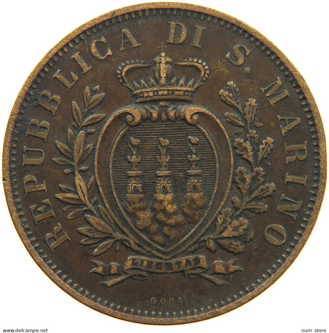 SAN MARINO 10 CENTESIMI 1894 #s085 0121 - San Marino