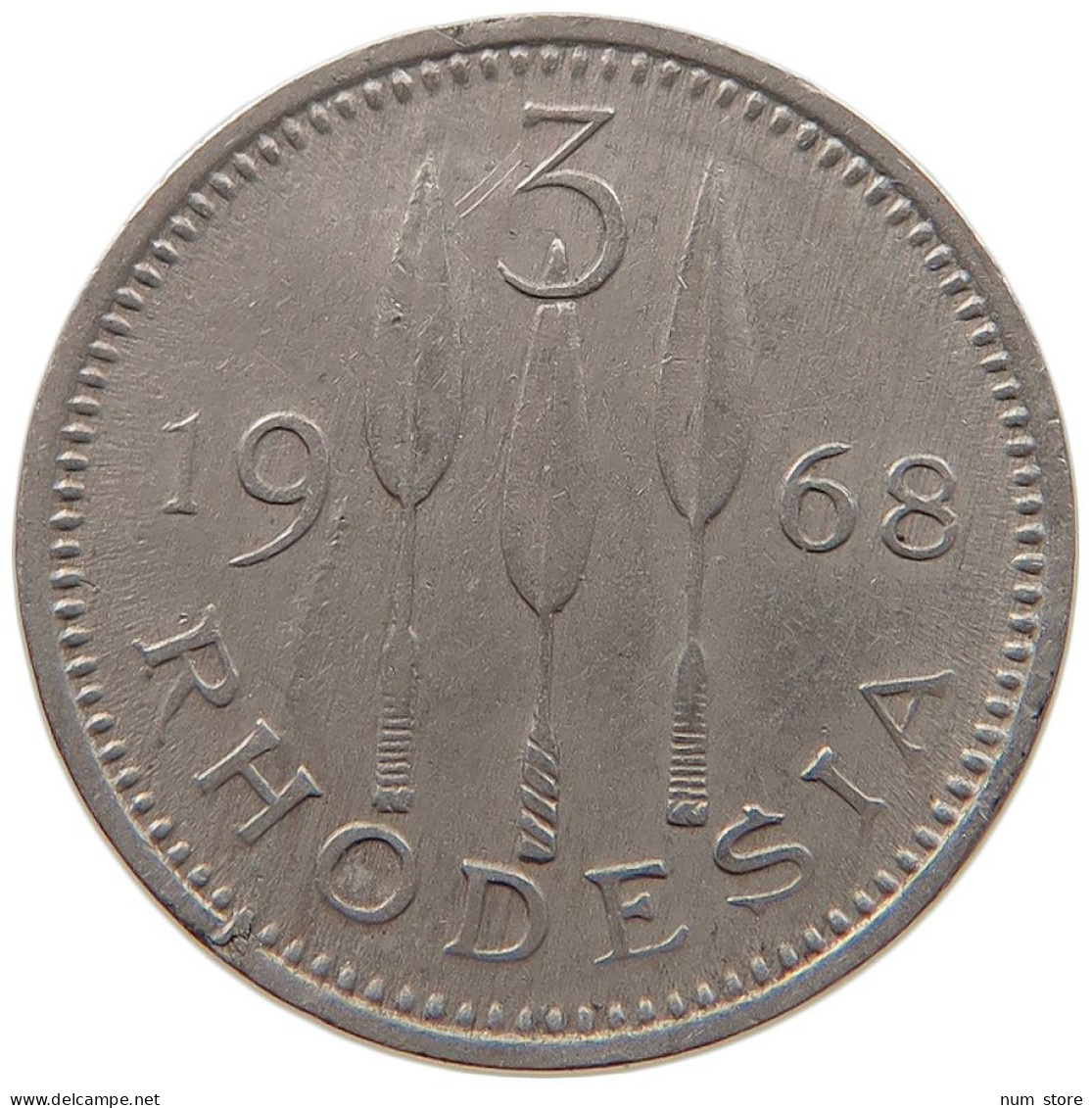 RHODESIA 3 PENCE 1968 #s084 0573 - Rhodésie