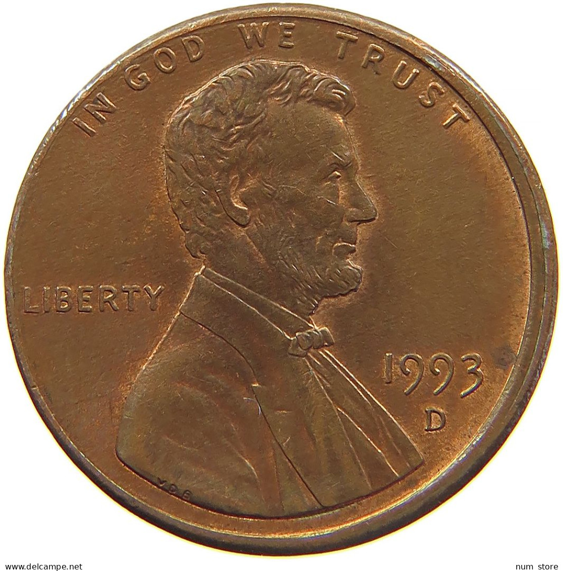 UNITED STATES OF AMERICA CENT 1993 D LINCOLN MEMORIAL OFF-CENTER #s083 0553 - 1959-…: Lincoln, Memorial Reverse