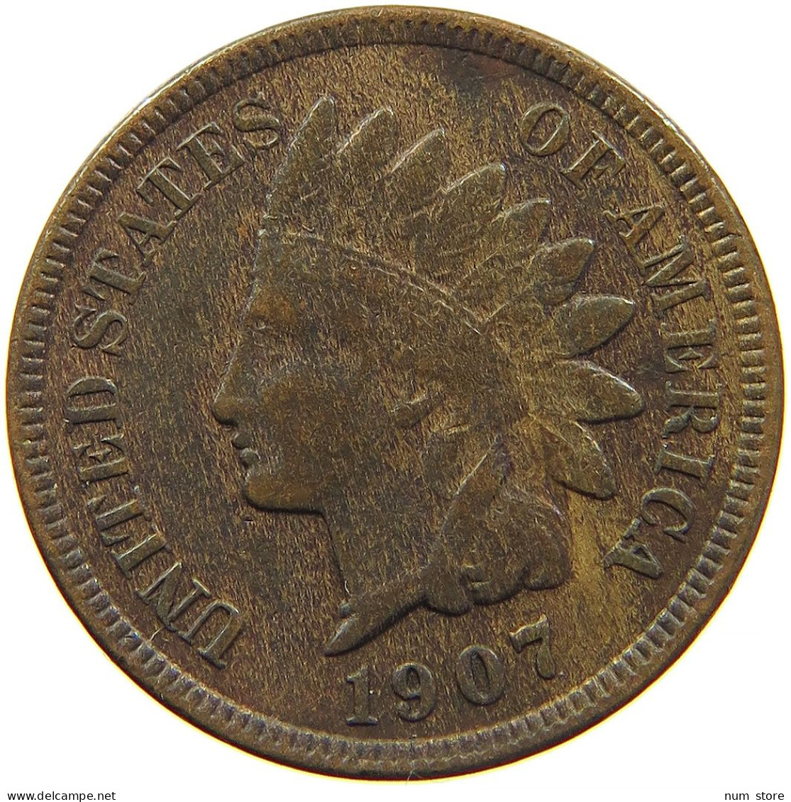 UNITED STATES OF AMERICA CENT 1907 INDIAN #s083 0569 - 1859-1909: Indian Head