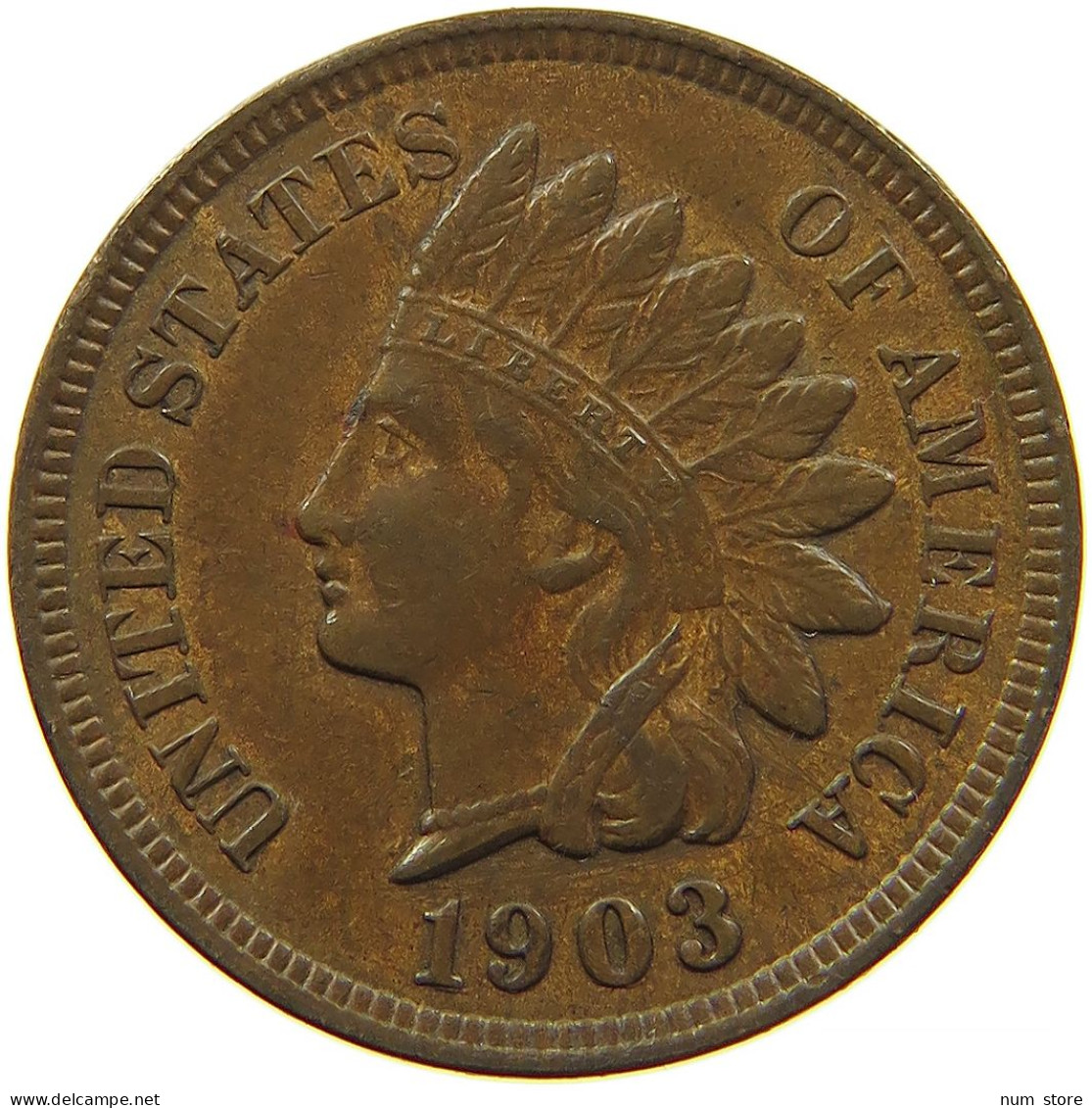 UNITED STATES OF AMERICA CENT 1903 INDIAN #s083 0575 - 1859-1909: Indian Head