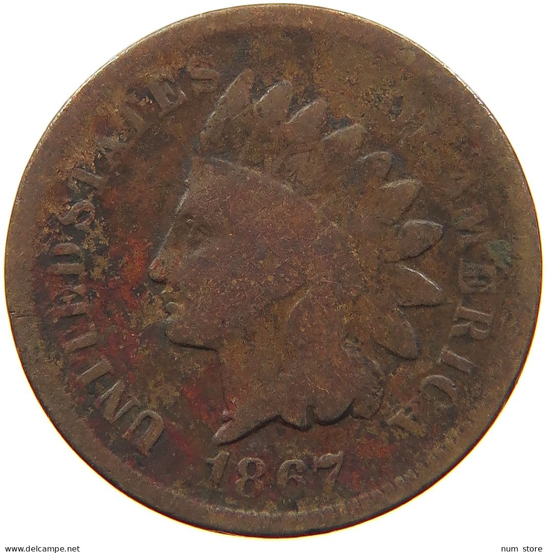 UNITED STATES OF AMERICA CENT 1867 INDIAN #s081 0053 - 1859-1909: Indian Head