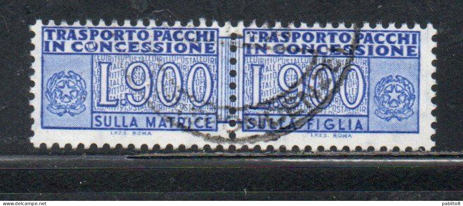 ITALIA REPUBBLICA ITALY REPUBLIC 1955 1981 PACCHI IN CONCESSIONE PARCEL POST STELLE STARS LIRE 900 USATO USED OBLITERE' - Pacchi In Concessione