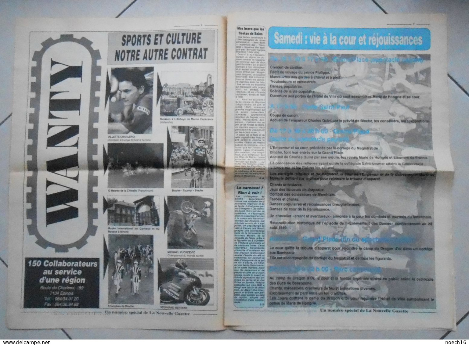 Journal, Les Triomphes De Binche. 1994, N° Spécial De La Nouvelle Gazette - 1950 - Nu