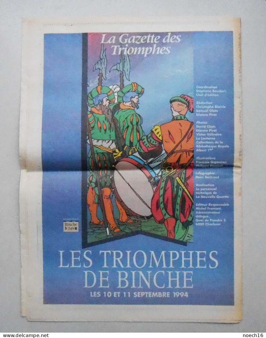 Journal, Les Triomphes De Binche. 1994, N° Spécial De La Nouvelle Gazette - 1950 - Nu