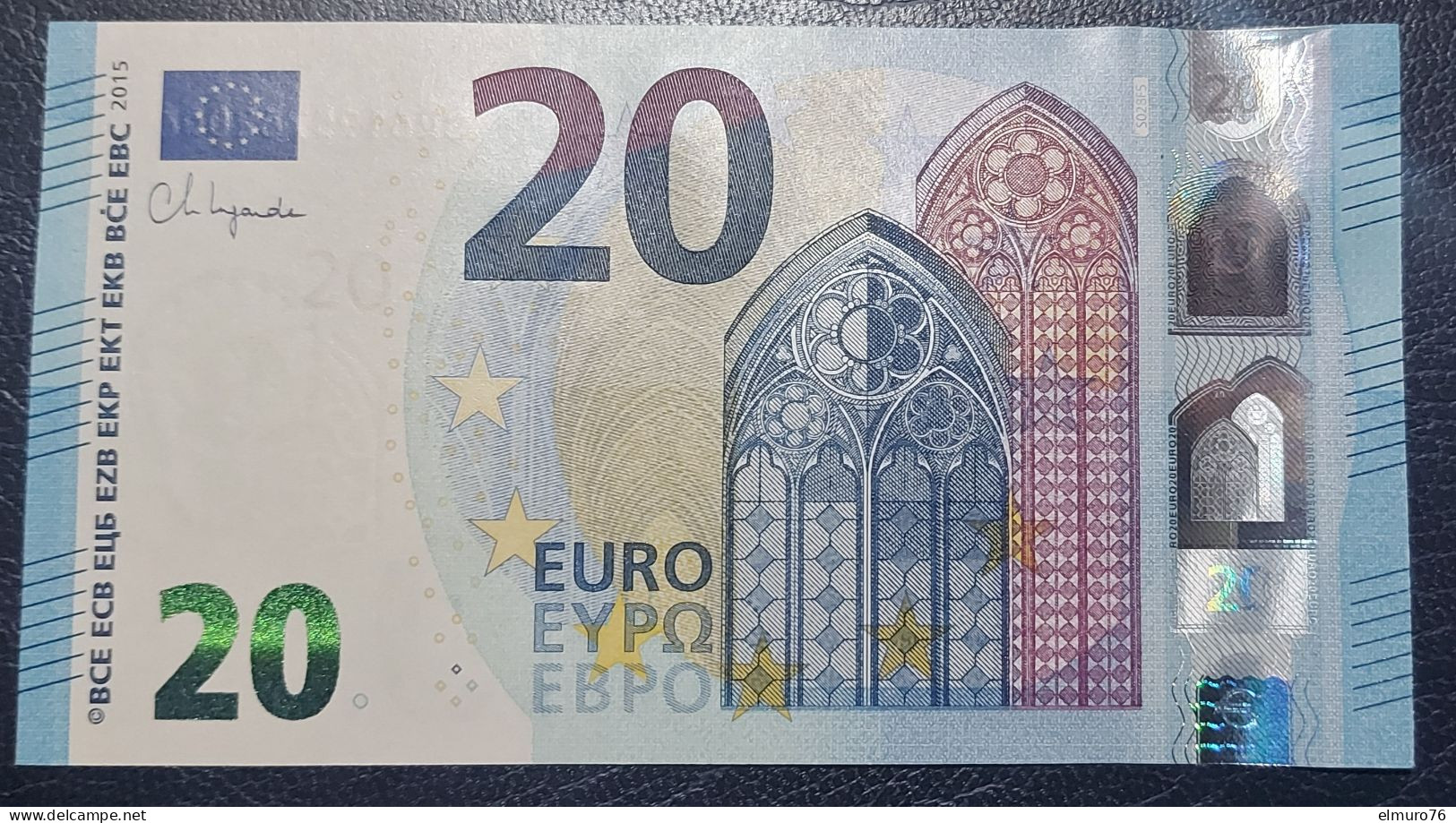 20 EURO S028F5 Serie SR Lagarde Italy Charge 19 Perfect UNC - 20 Euro