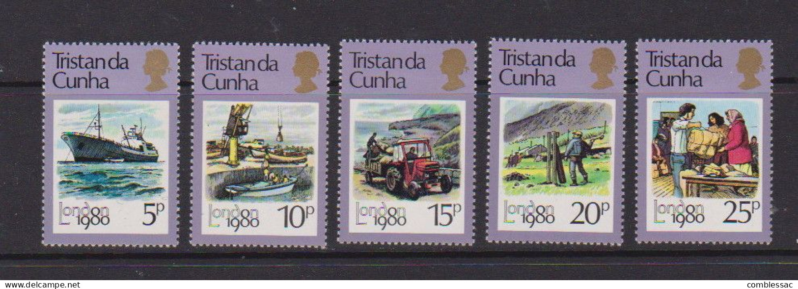 TRISTAN  DA  CUNHA    1980     London  Stamp  Exhibition    Set  Of  5    MH - Tristan Da Cunha