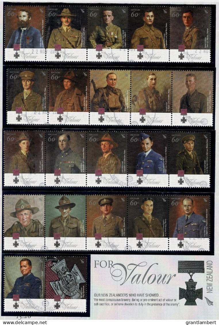 New Zealand 2011 Victoria Cross - For Valour  Set Of 22 Used - Usati