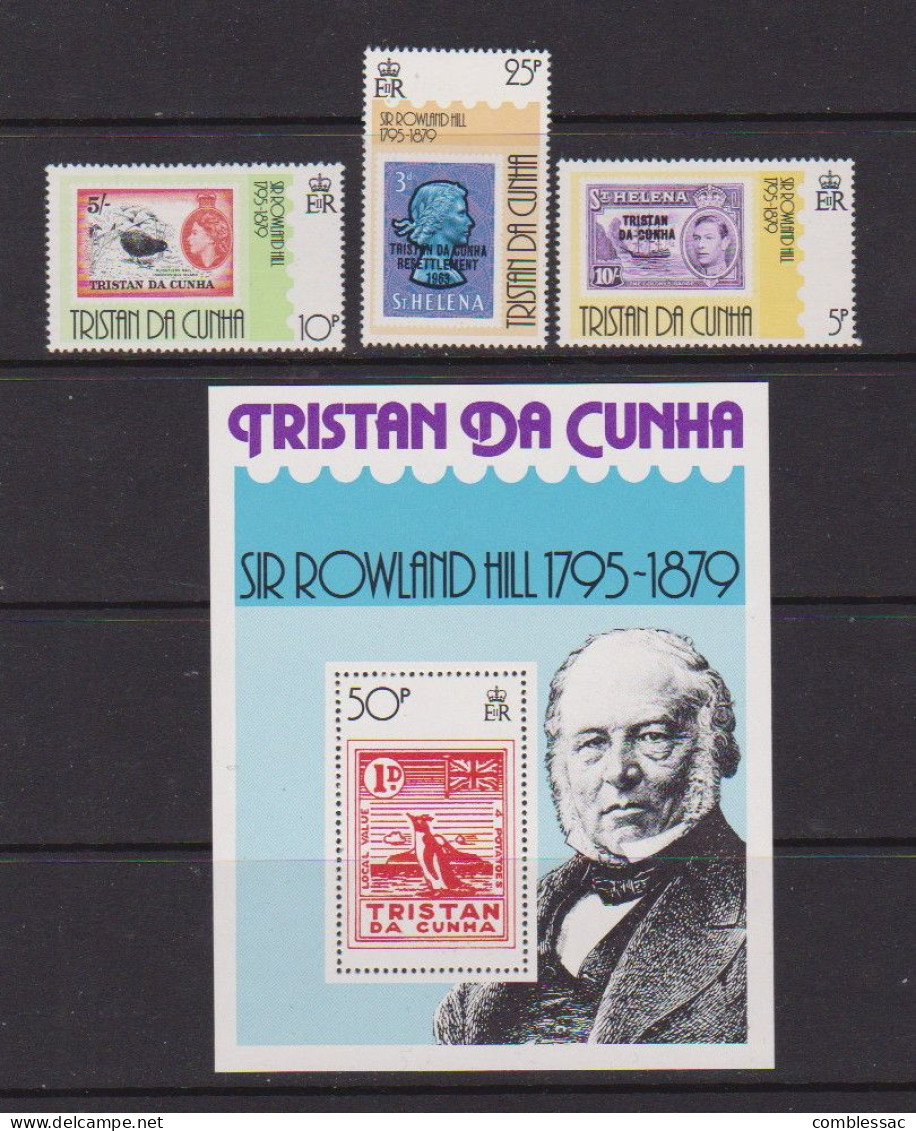 TRISTAN  DA  CUNHA    1979     Birth  Centenary  Of  Rowland  Hill    Set  Of  3  +  Sheetlet    MH - Tristan Da Cunha
