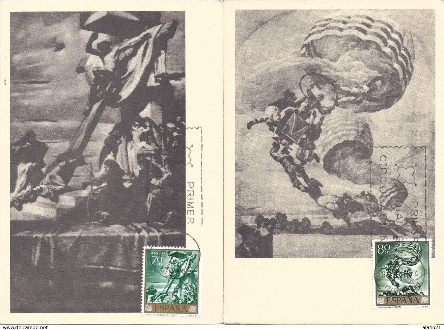 ESPAGNE - 10 CARTES MAXIMUM - Yvert N° 1312/21 - OEUVRES De JOSE MARIA SERT  JOURNEE Du TIMBRE 1966 - 5 SCANS - Cartoline Maximum