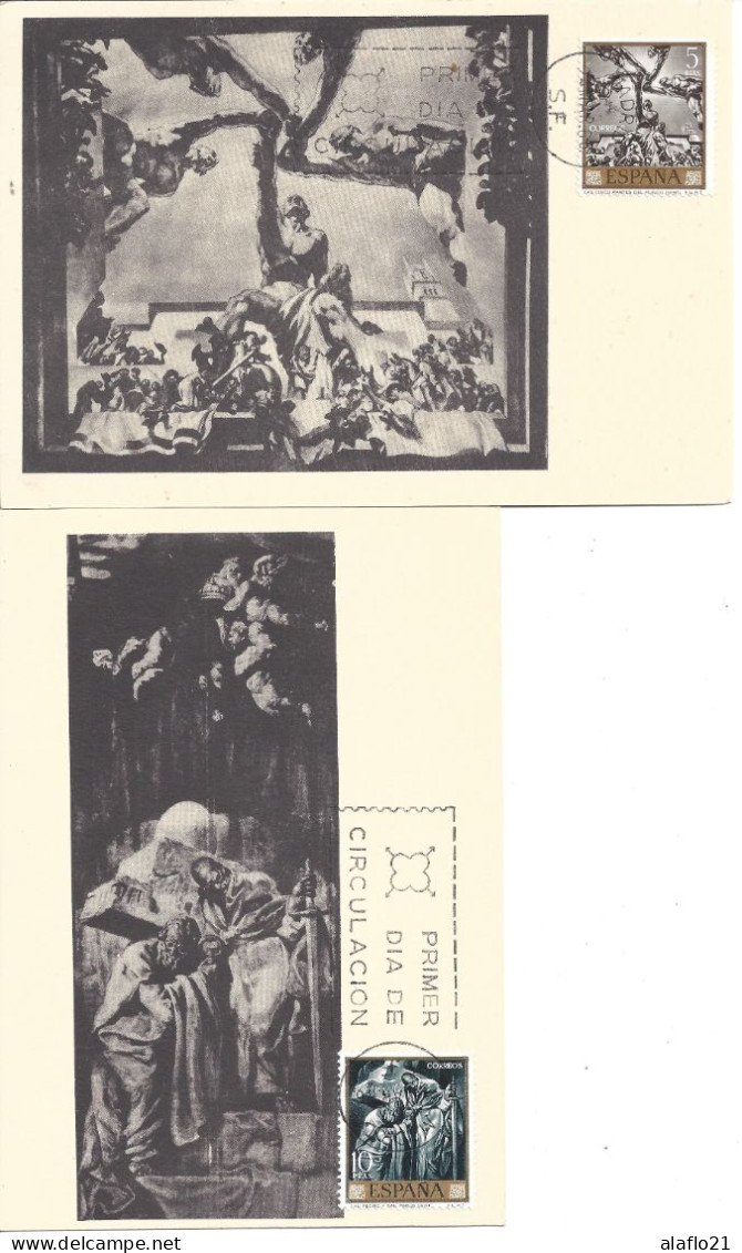 ESPAGNE - 10 CARTES MAXIMUM - Yvert N° 1312/21 - OEUVRES De JOSE MARIA SERT  JOURNEE Du TIMBRE 1966 - 5 SCANS - Maximumkarten