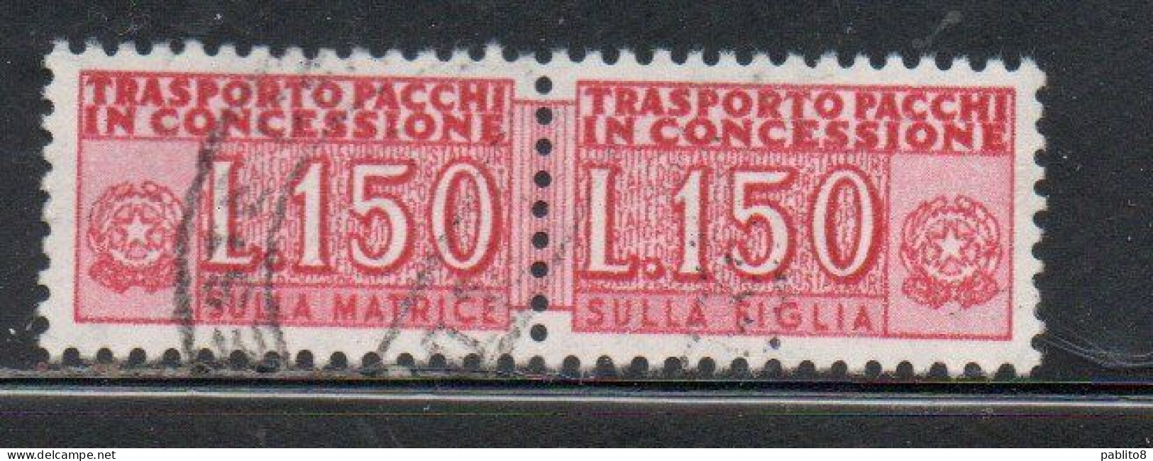 ITALIA REPUBBLICA ITALY REPUBLIC1955 1981 PACCHI IN CONCESSIONE PARCEL POST STELLE STARS1968LIRE 150 USATO USED OBLITERE - Pacchi In Concessione