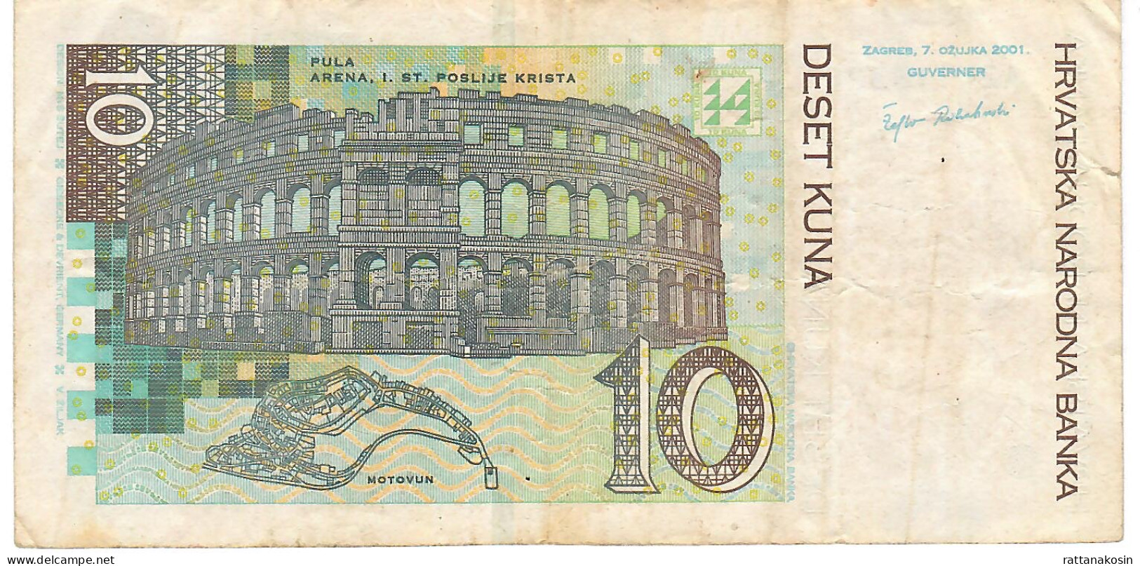 CROATIA P38a 10 KUNA 2001 #A/S    VF - Croatia