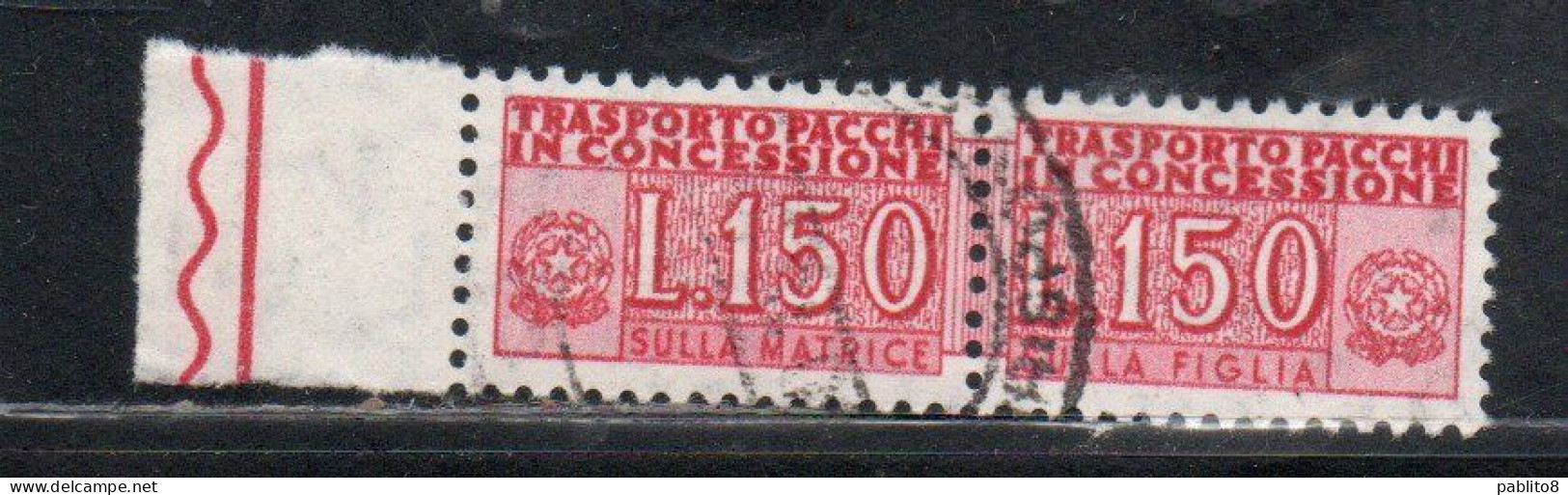 ITALIA REPUBBLICA ITALY REPUBLIC1955 1981 PACCHI IN CONCESSIONE PARCEL POST STELLE STARS1968LIRE 150 USATO USED OBLITERE - Consigned Parcels