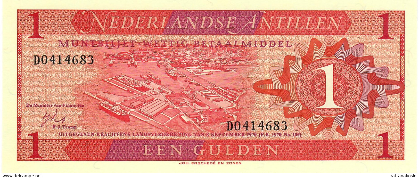 NETHERLANDS ANTILLES P20a 1 GULDEN 1970 UNC. - Antille Olandesi (...-1986)