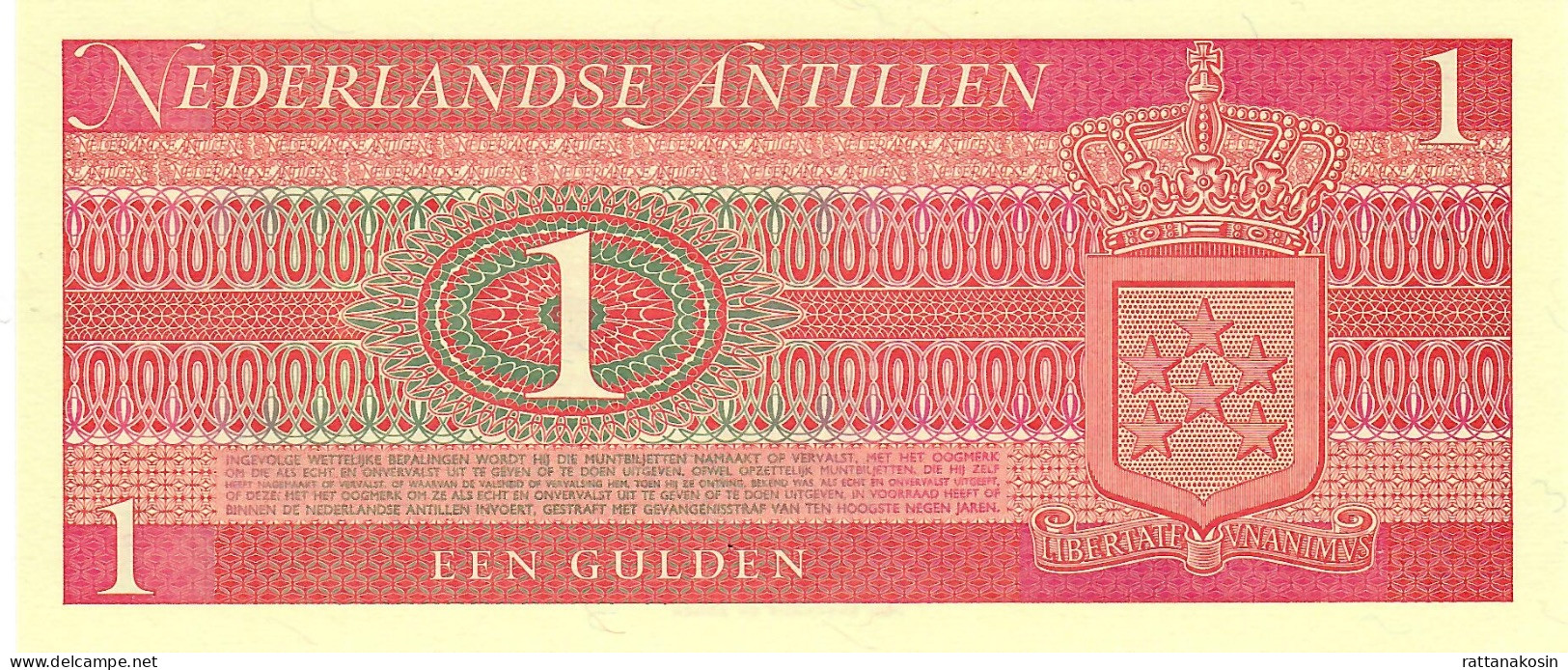 NETHERLANDS ANTILLES P20a 1 GULDEN 1970 UNC. - Netherlands Antilles (...-1986)