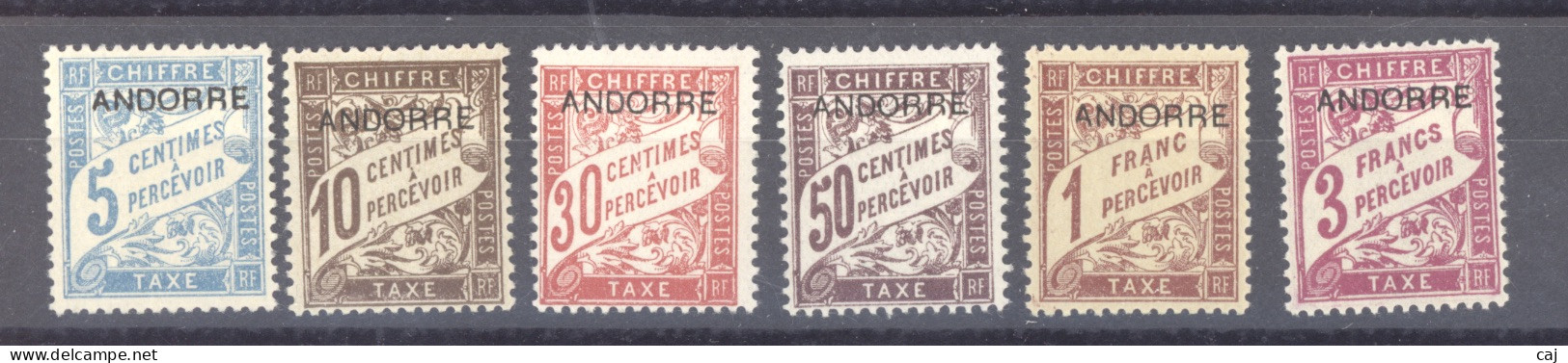 Andorre   -  Taxe  :  Yv  1...8  *   6 Valeurs - Unused Stamps