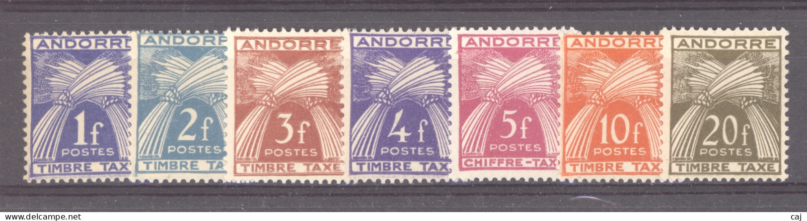 Andorre   -  Taxe  :  Yv  33-39  ** - Unused Stamps