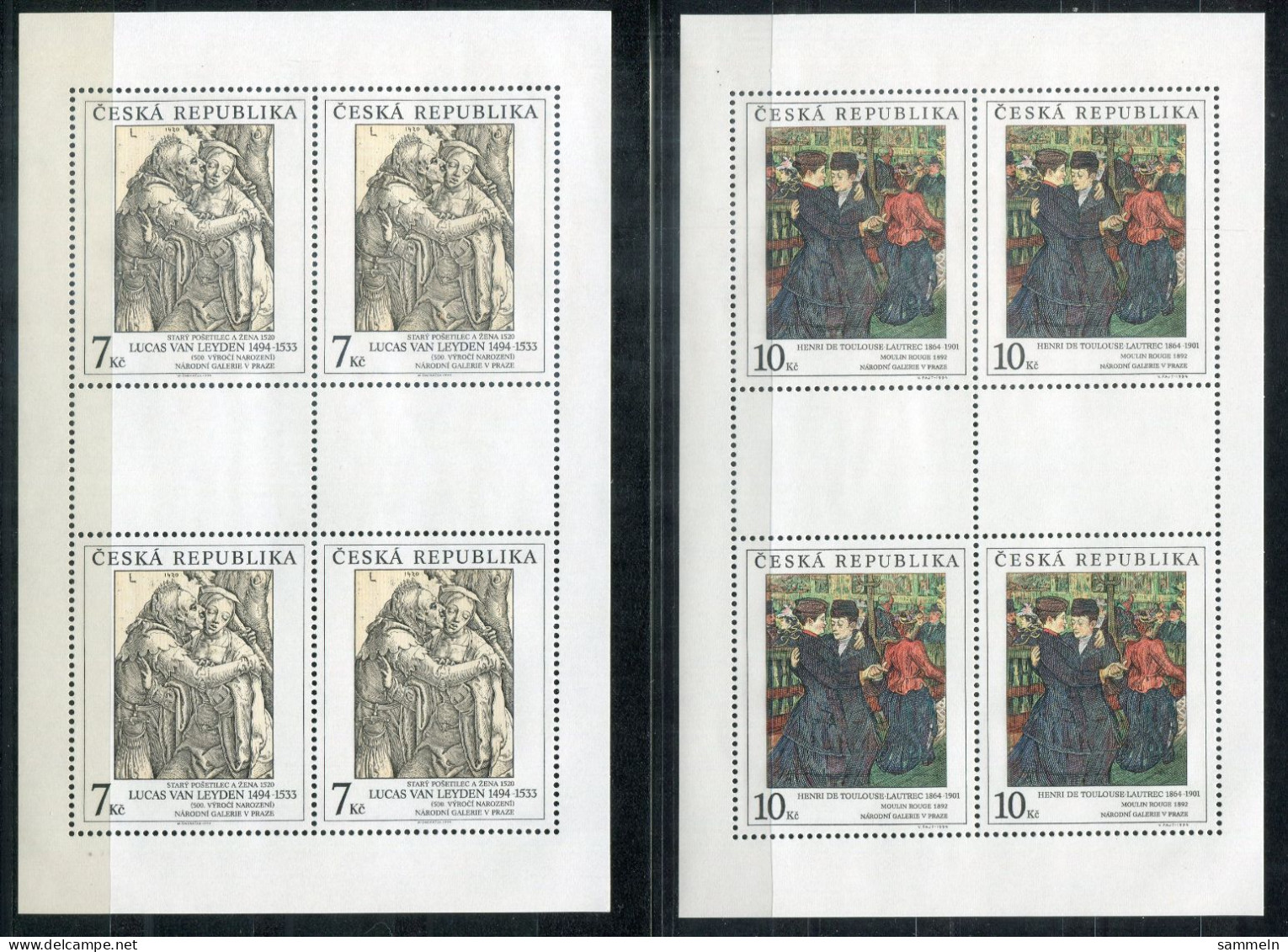 TSCHECHISCHE REPUBLIK 56-58 KB (3) Mnh - Gemälde, Paintings, Peintures - CZECH REPUBLIC / RÉPUBLIQUE TCHÈQUE - Blocks & Kleinbögen