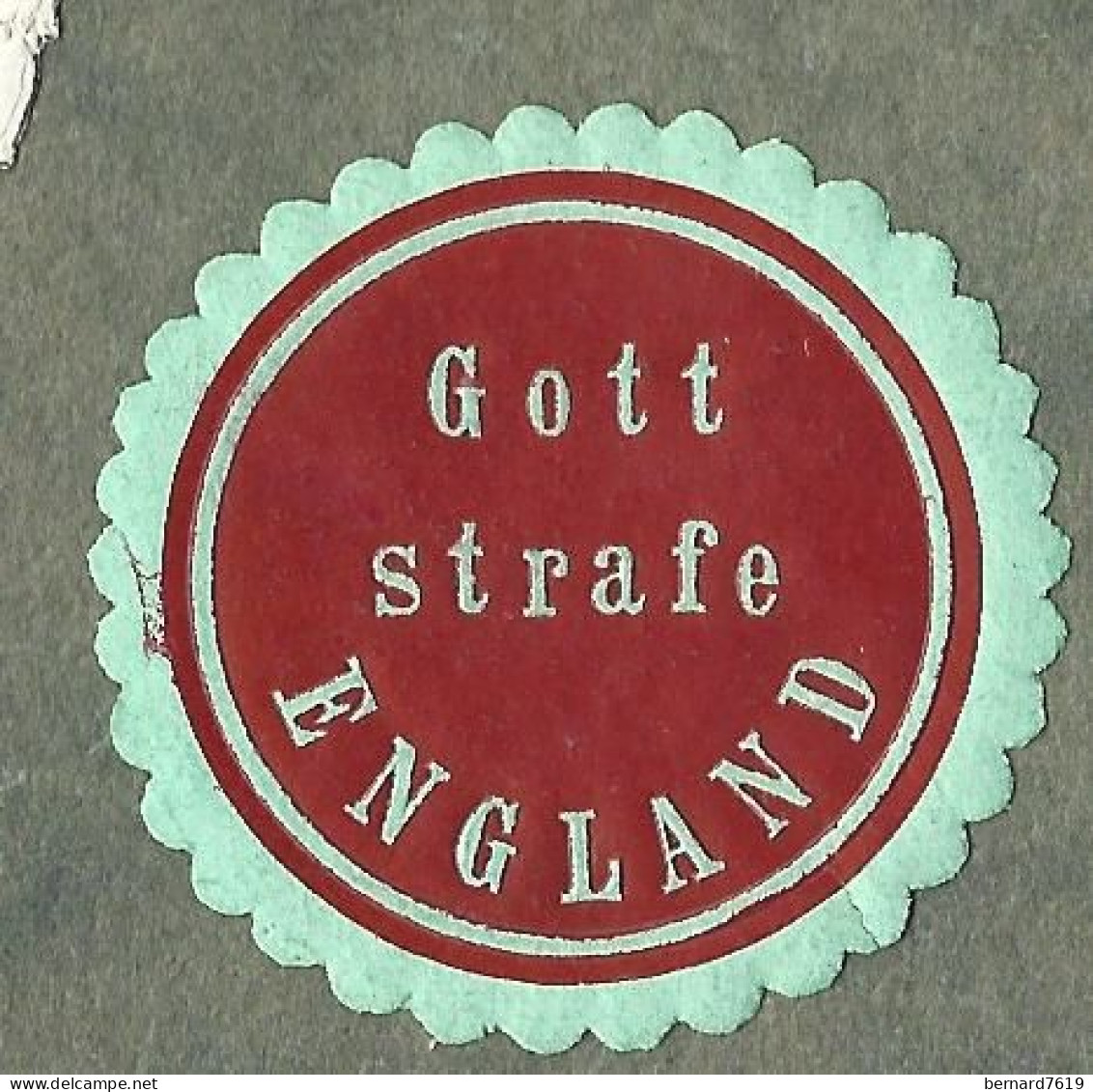 Cachet De Fermeture -   Allemagne -   Gott Strafe  England - Erinnophilie