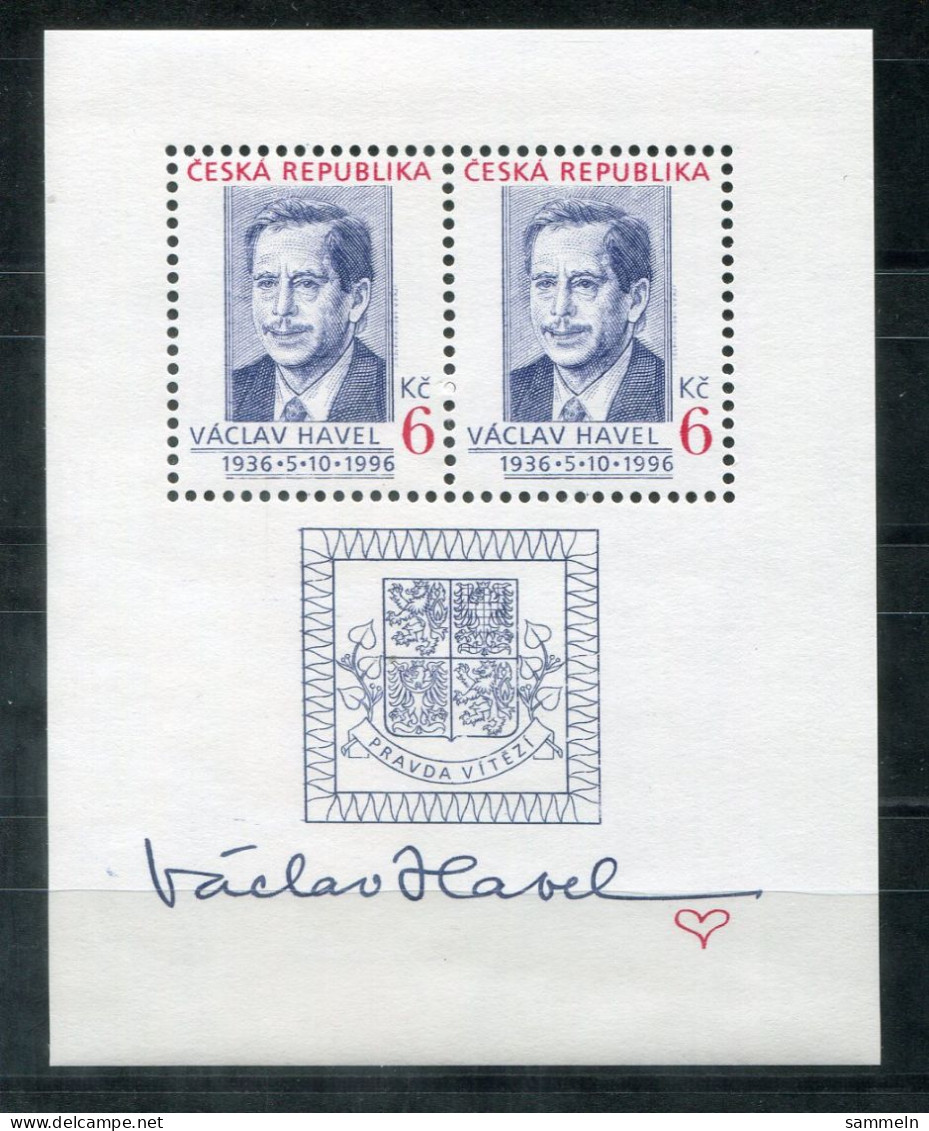 TSCHECHISCHE REPUBLIK Block 3, Bl.3 Mnh - Vaclav Havel - CZECH REPUBLIC / RÉPUBLIQUE TCHÈQUE - Blocks & Sheetlets