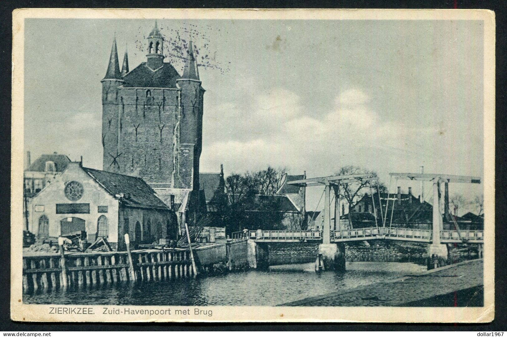 Zierikzee - Zuid Havenpoort Met Brug - 9-7-1923 -  Used  -  2 Scans For Originalscan !! - Zierikzee