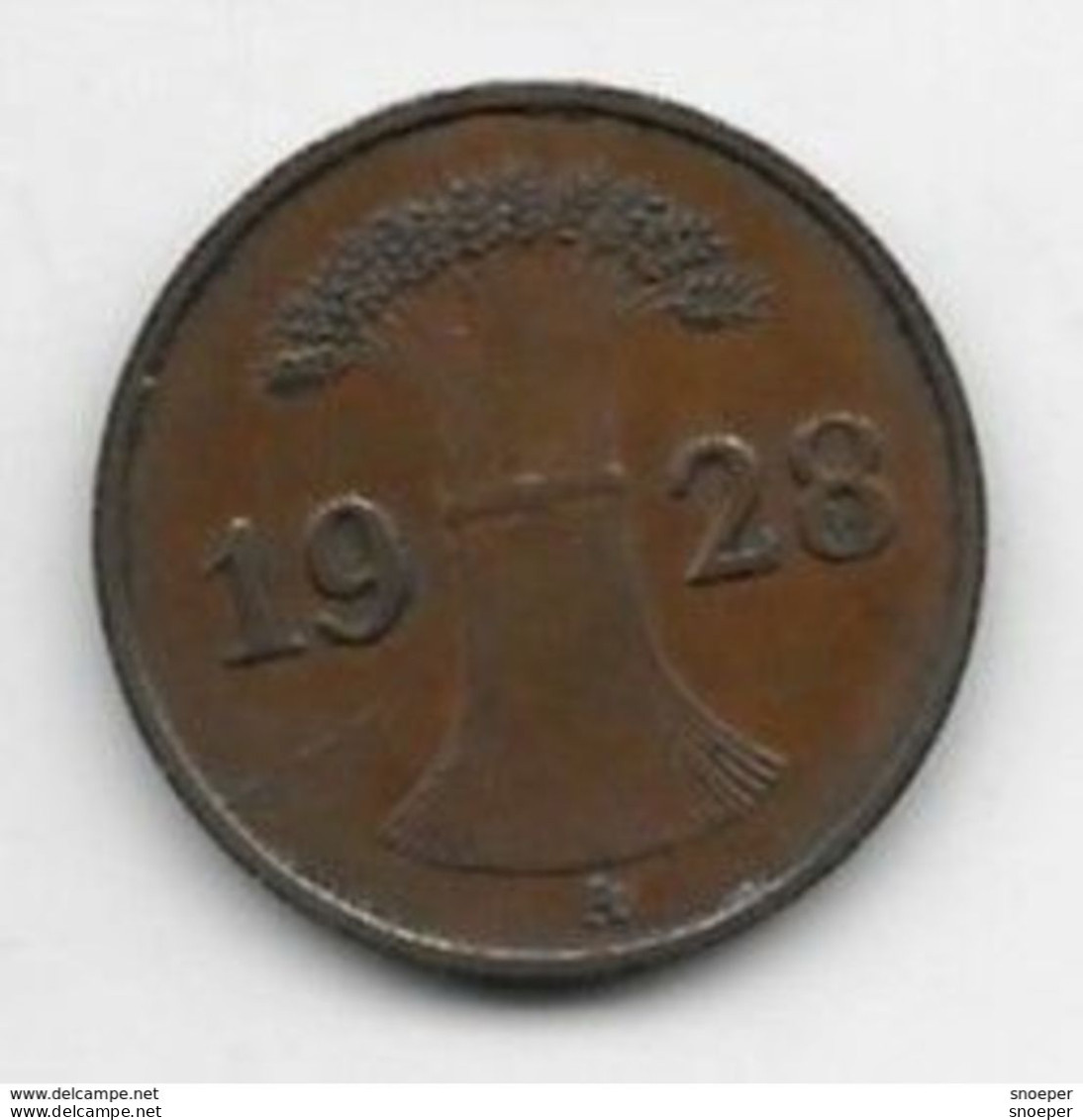 Germany  Weimar 1  Pfennig 1928 A Km 37    Xf - 1 Renten- & 1 Reichspfennig