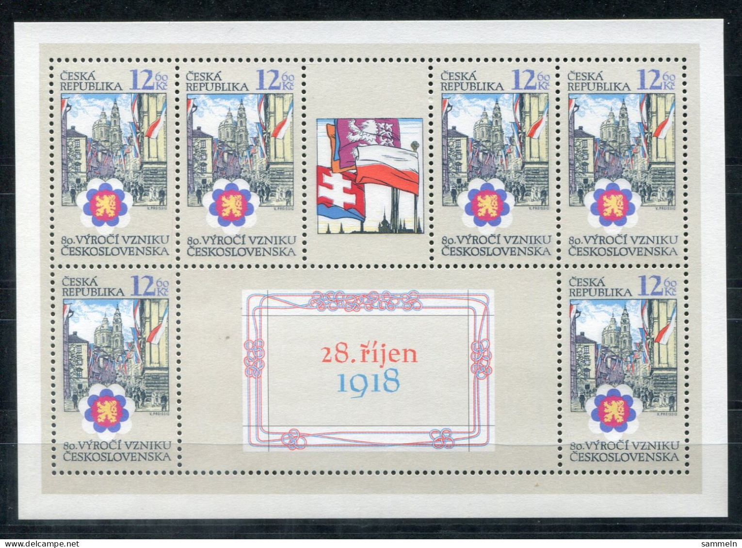 TSCHECHISCHE REPUBLIK 196 KB Mnh - Prag, Prague, Praha - CZECH REPUBLIC / RÉPUBLIQUE TCHÈQUE - Blokken & Velletjes