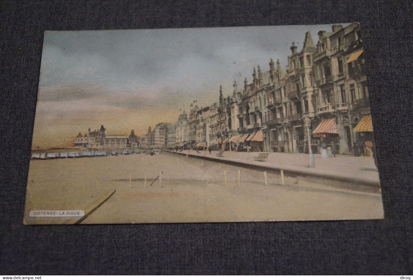 Ostende 1912,la Digue,RARE Colorisé,belle Ancienne Photo Carte Postale - Oostende