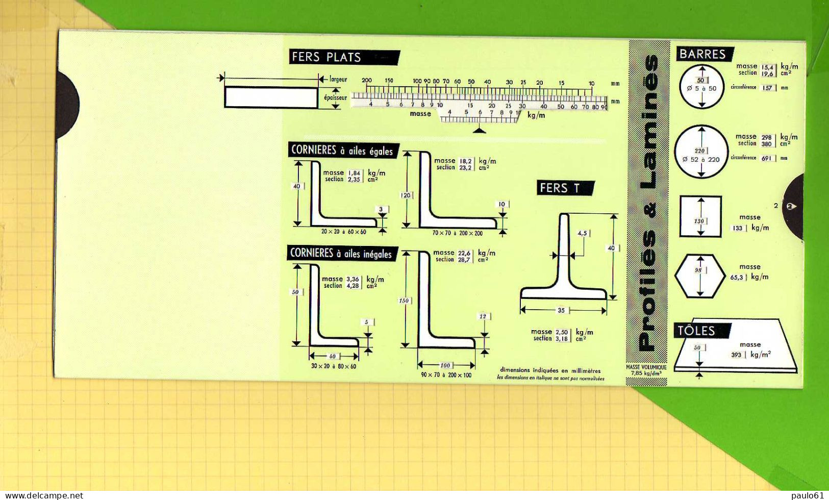 Abaque Regle OMARO : P23 Poutrelles Profilés Laminés - Otros Aparatos