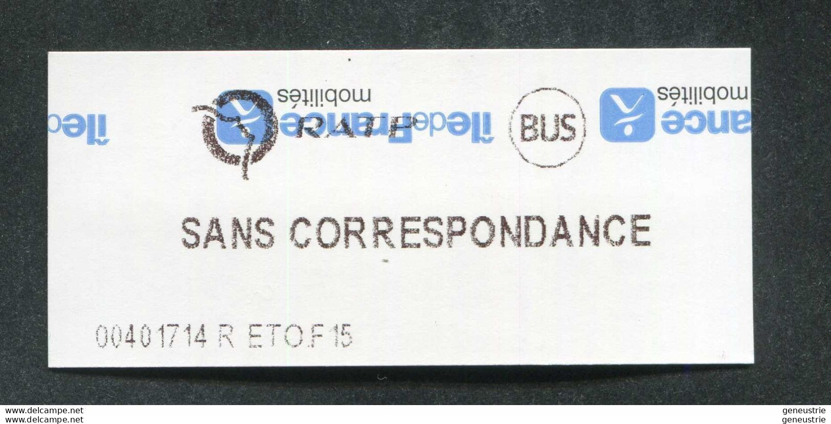 Impression Inversée ! Ticket De Métro Et Bus De Paris Neuf "Sans Correspondance" (Station Etoile) RATP - Europa