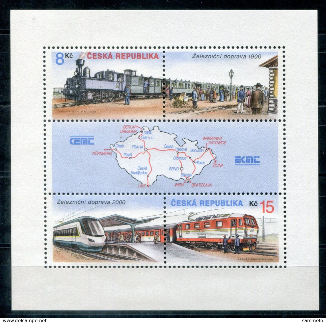 TSCHECHISCHE REPUBLIK Block 13, Bl.13 Mnh - Eisenbahn, Railway, Chemin De Fer - CZECH REPUBLIC / RÉPUBLIQUE TCHÈQUE - Blocs-feuillets