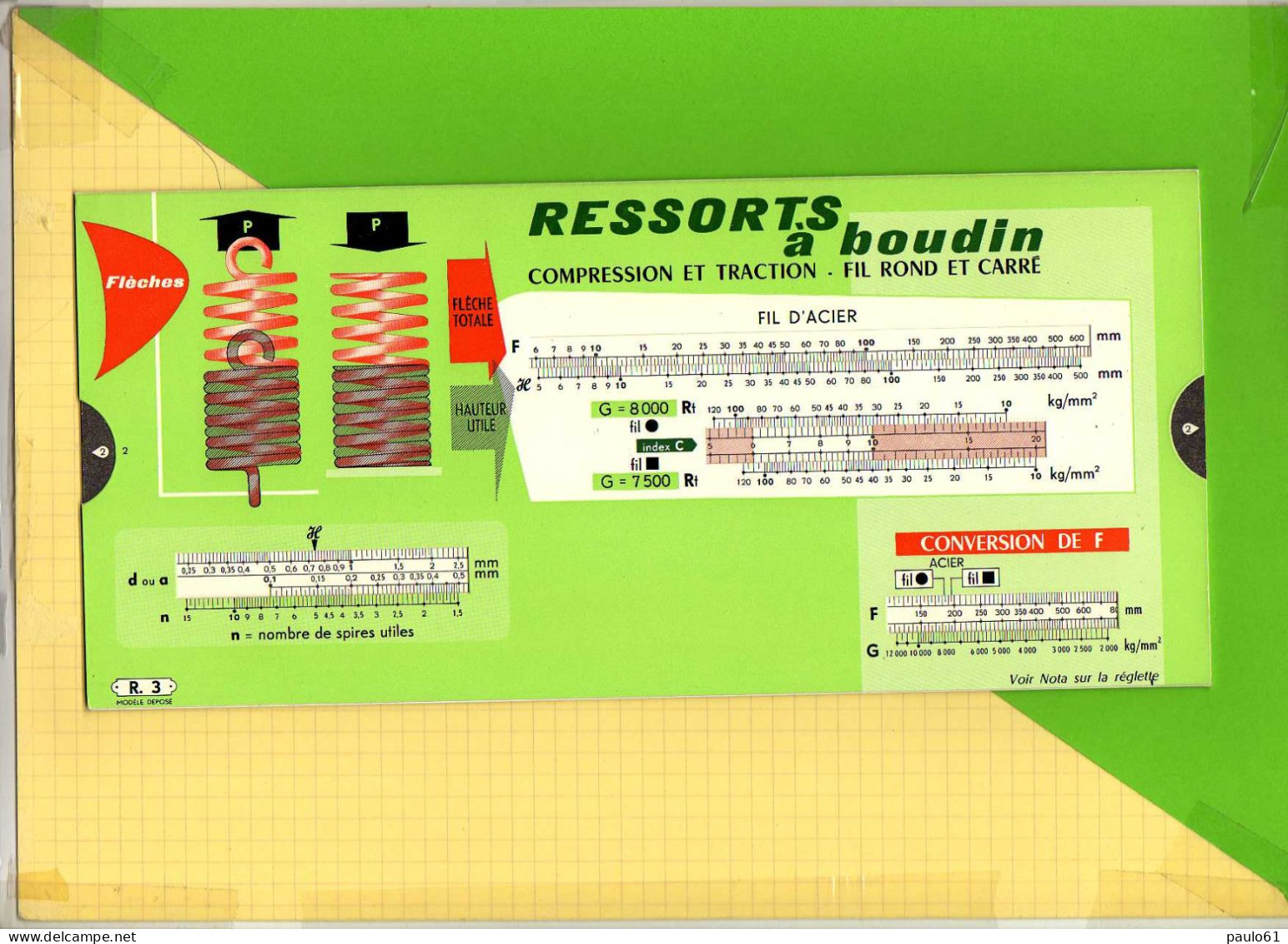 Abaque Regle OMARO : R3 Ressorts A Boudin - Otros Aparatos