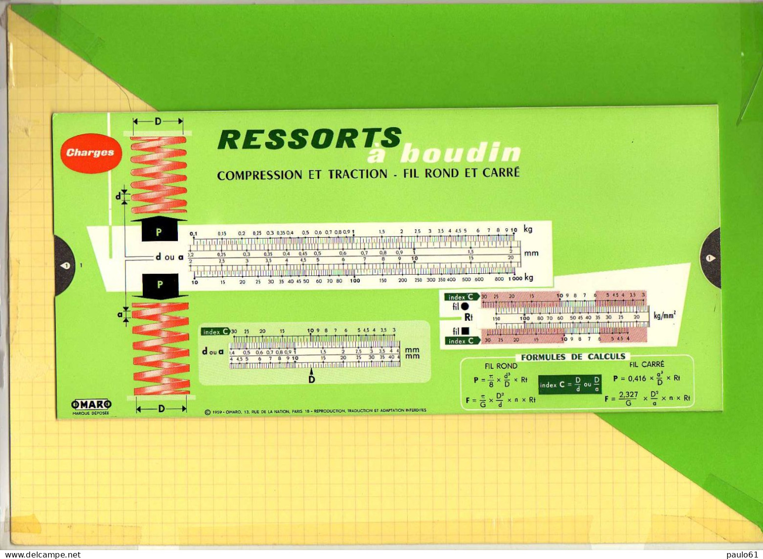 Abaque Regle OMARO : R3 Ressorts A Boudin - Andere Toestellen