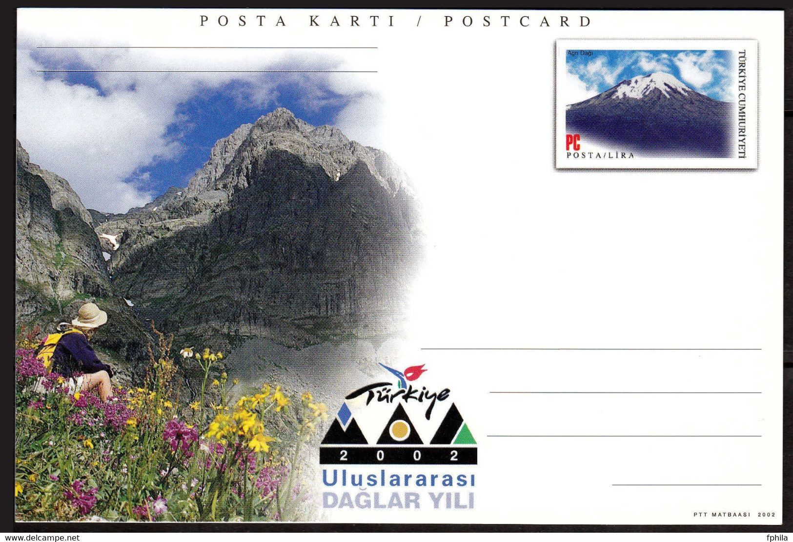 2002 TURKEY INTERNATIONAL MOUNTAINS YEAR POSTCARD - Postal Stationery