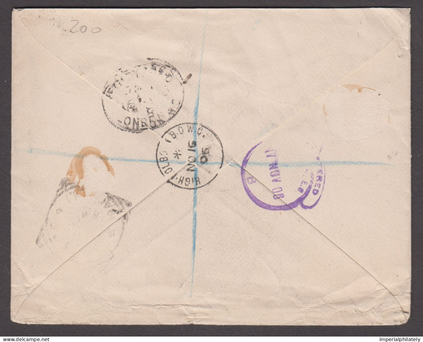 1906 Envelope Sent Registered From London To Italy With QV 1892 4 1/2d Jubilee And Five KEVII 1d Tied High Holborn Cds - Covers & Documents