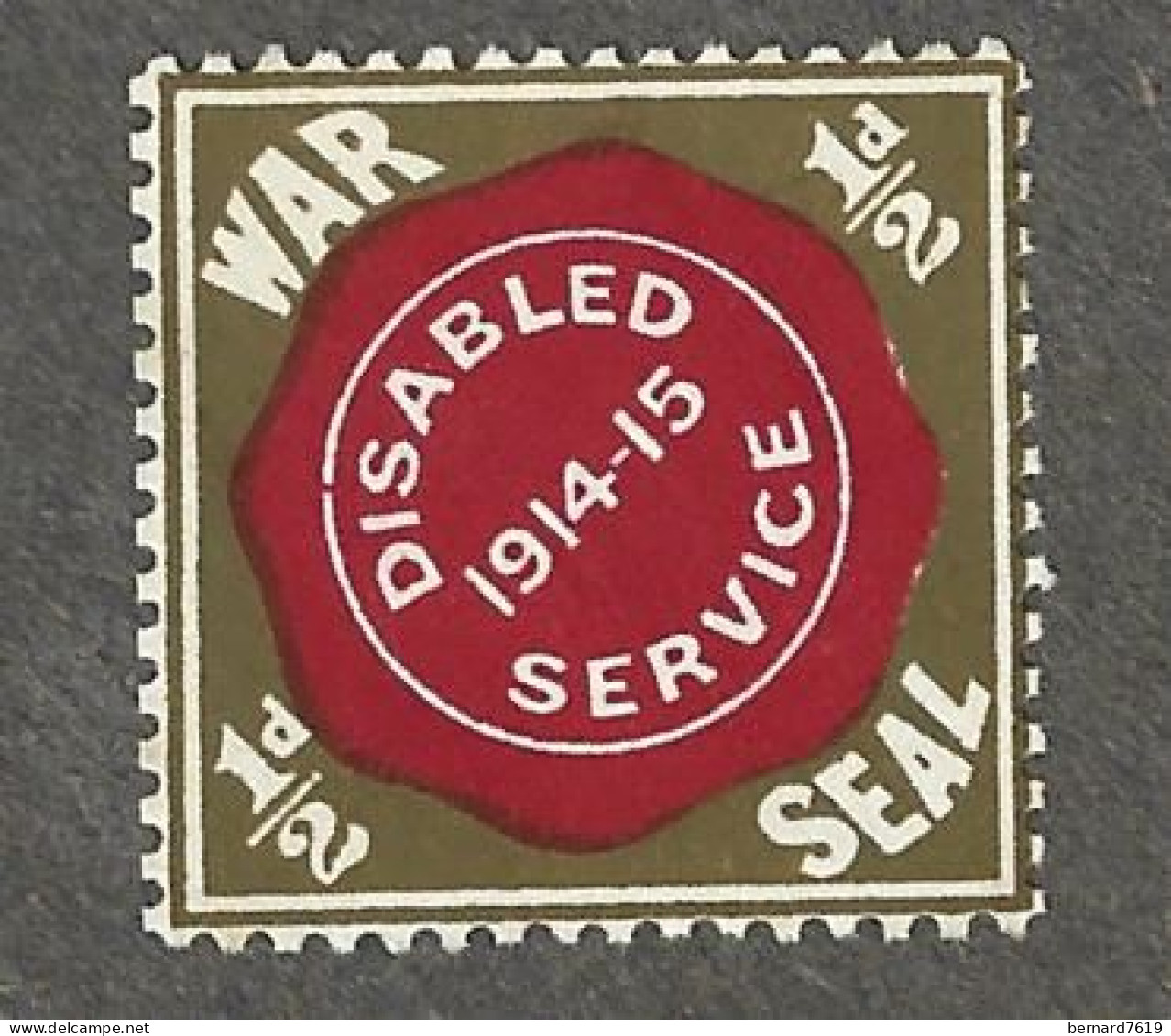 Cachet De Fermeture -  Allemagne -  War  Seal  - Disabled  1914 -15  Service - Erinnophilie