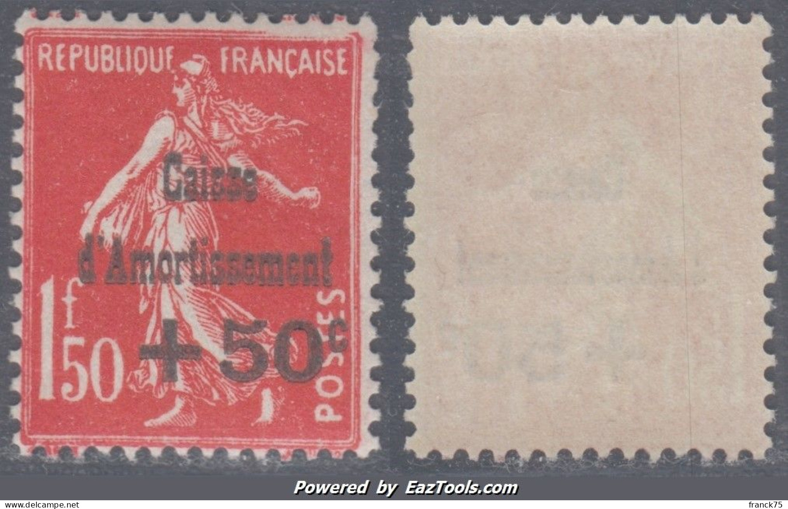 1f50 De La 5ème Série Caisse D'Amortissement Neuf ** Sans Charnière TB (Y&T N° 277, Cote 235€) - 1927-31 Sinking Fund