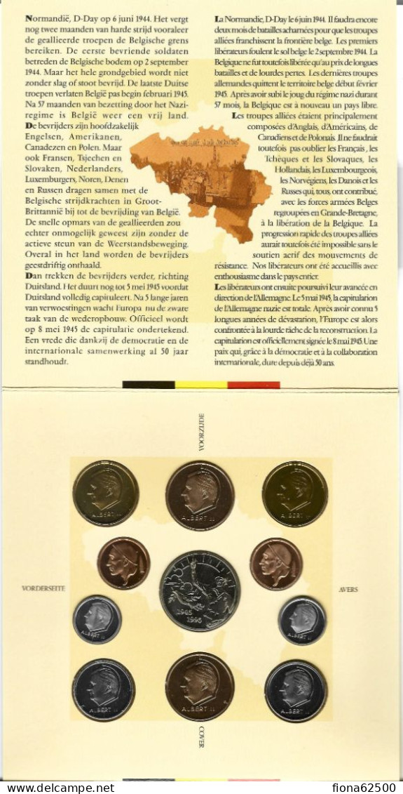 ROYAUME DE BELGIQUE . SERIE FDC 1995 . 50 ANS DE LA FIN DE LA SECONDE GUERRE MONDIALE . - FDC, BU, Proofs & Presentation Cases