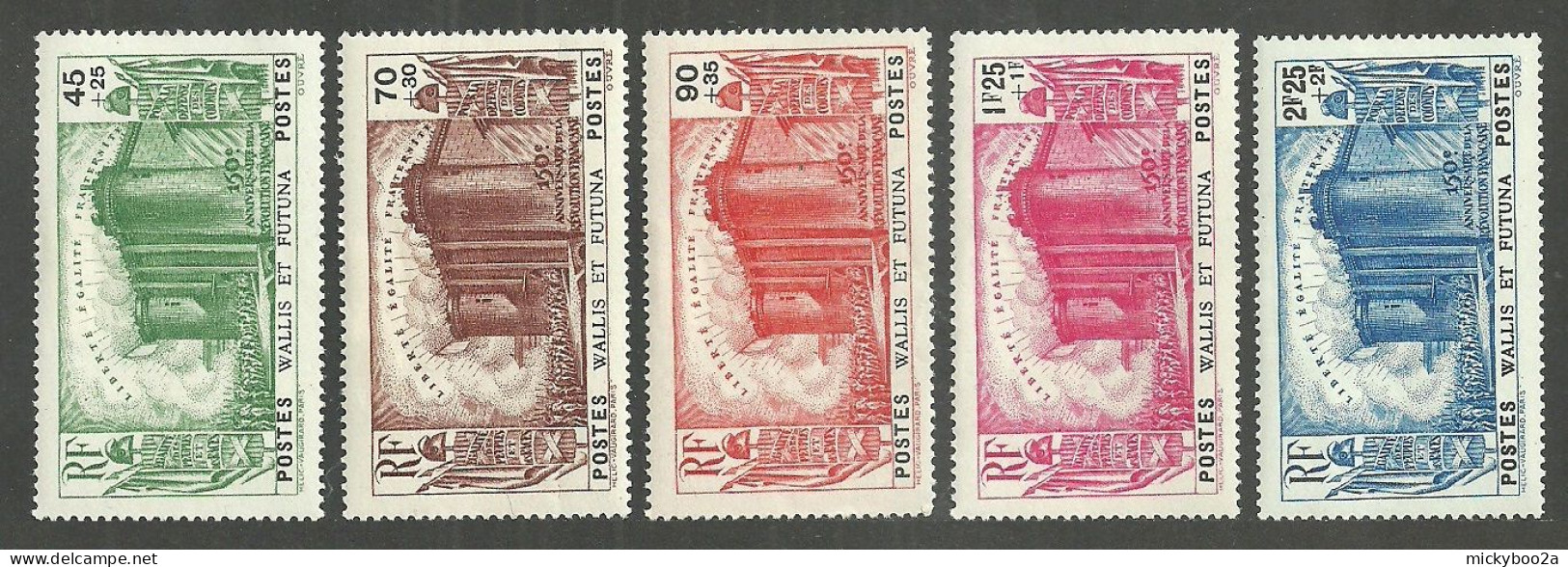 WALLIS & FUTUNA 1939 MILITARY 150TH ANNIVERSARY FRENCH REVOLUTION BASTILLE SET MINT - Unused Stamps