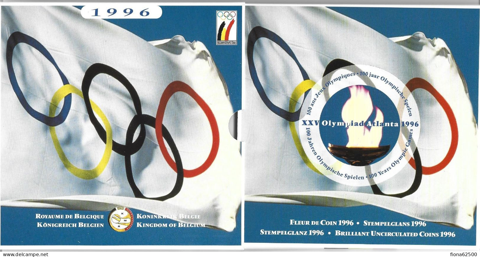 ROYAUME DE BELGIQUE . SERIE FDC 1996 . CENTENAIRE DES JEUX OLYMPIQUES . - FDC, BU, BE, Astucci E Ripiani