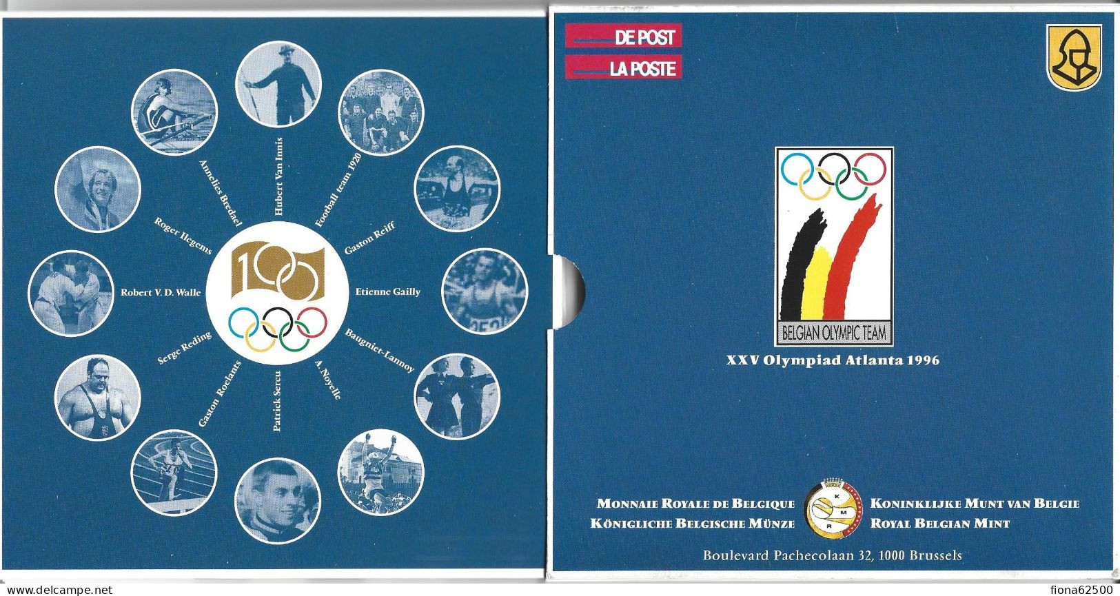 ROYAUME DE BELGIQUE . SERIE FDC 1996 . CENTENAIRE DES JEUX OLYMPIQUES . - FDEC, BU, BE & Münzkassetten