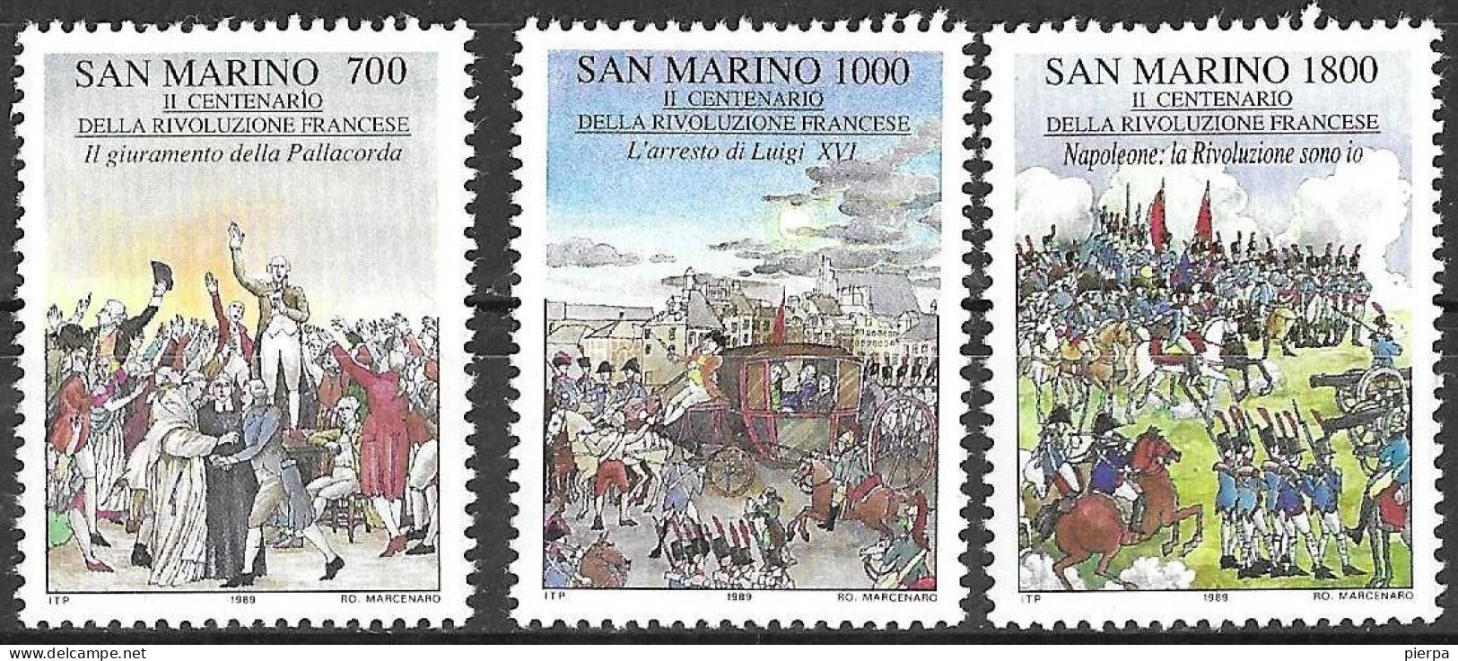 SAN MARINO - 1989 - 200° RIVOLUZIONE FRANCESE - SERIE 3 VALORI - NUOVA MNH** (YVERT 1215\7- MICHEL 1421\3 - SS 1261\4) - Nuovi