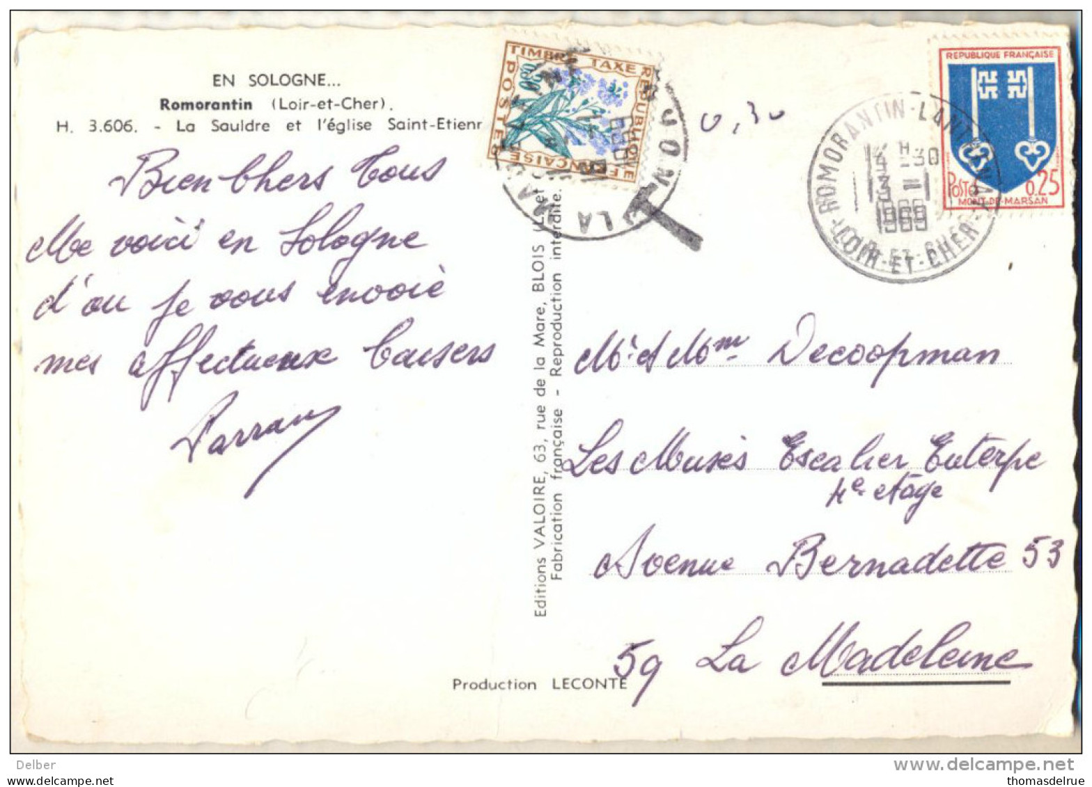 4cp-439: N°T99: LA MADELEINE NORD / Cp Romorantin (Loir-et-cher) La Sauldre Et L'église Saint-Etienne... - Other & Unclassified