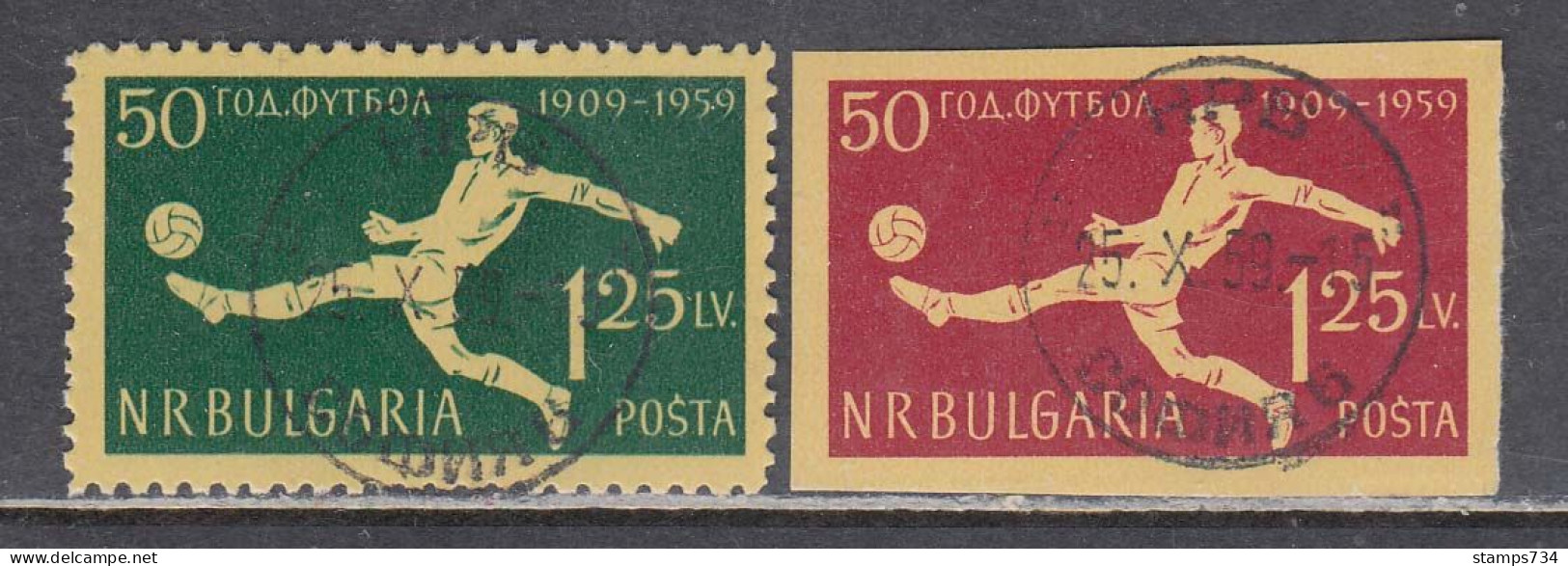 Bulgaria 1959 - 50 Years Football In Bulgarien, Mi-Nr. 1135/36, Used - Used Stamps